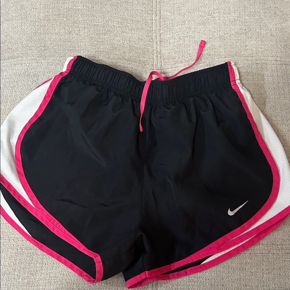 Nike Women's Black and Pink Athletic Shorts